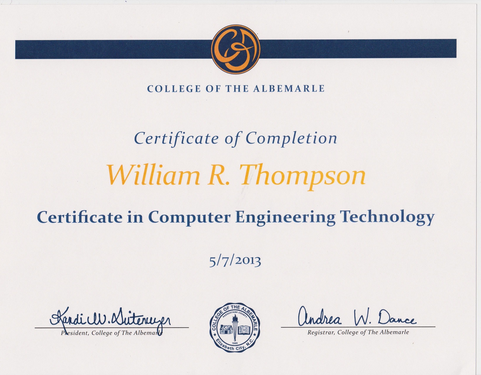 Certification in Computer Engineering Technology