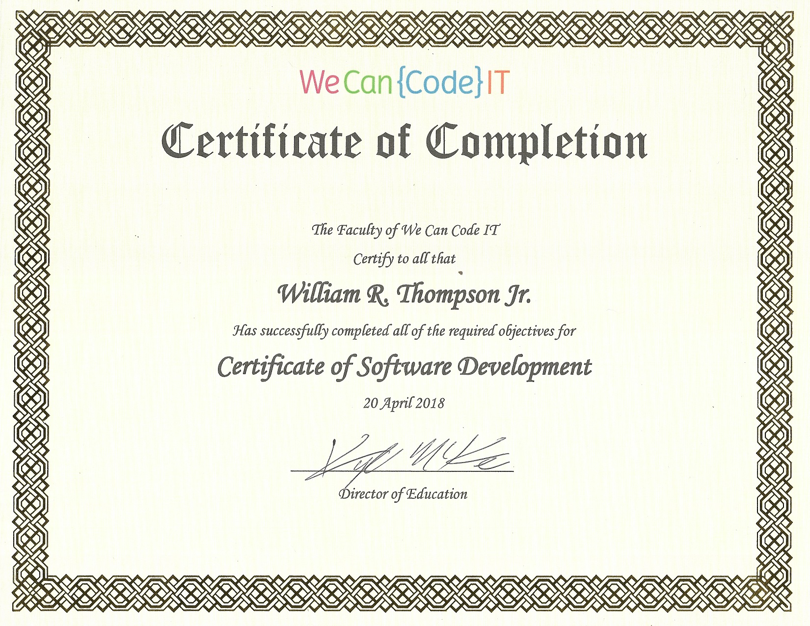 Certificate in Software Development