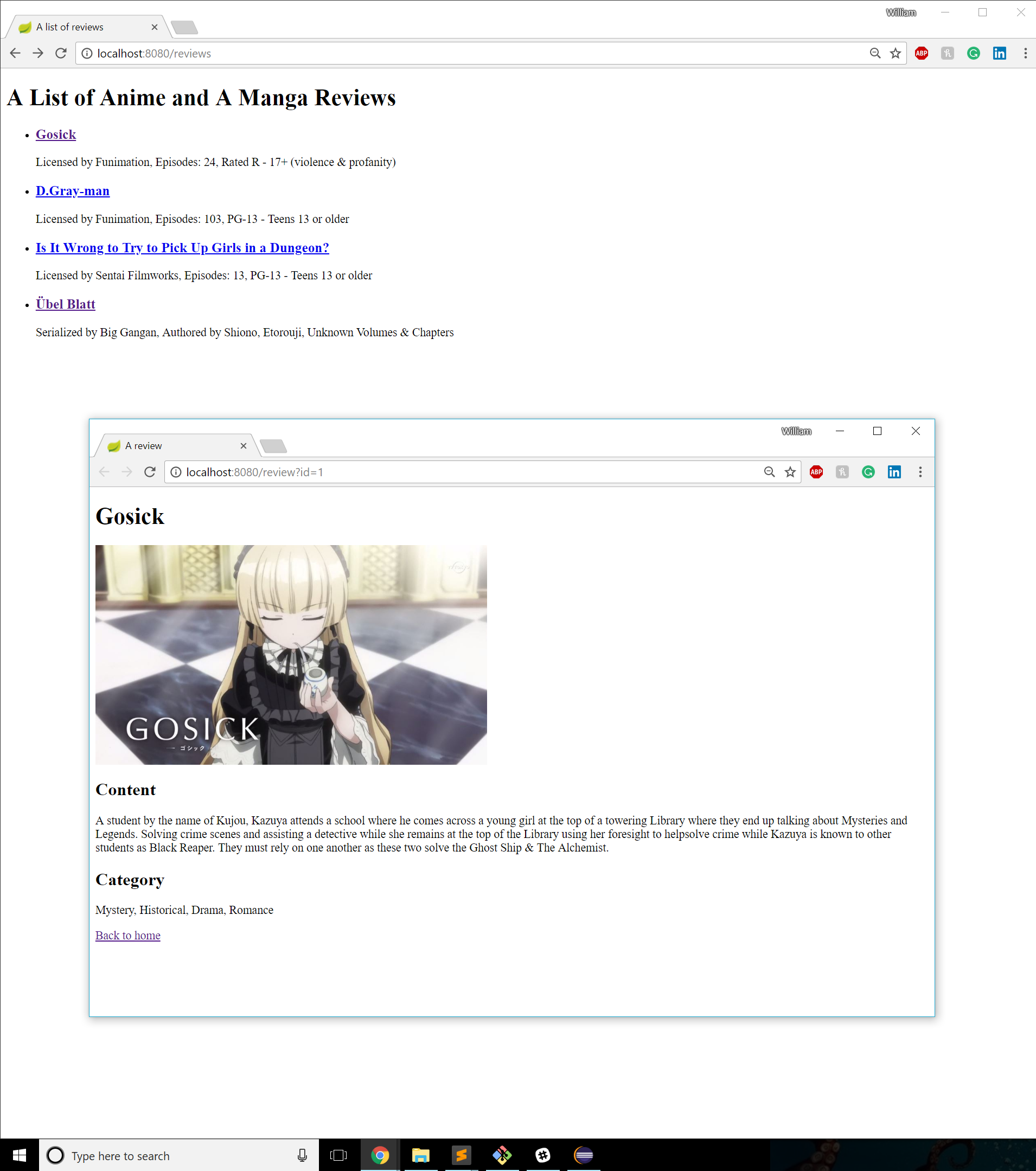 Reviews Site Project
